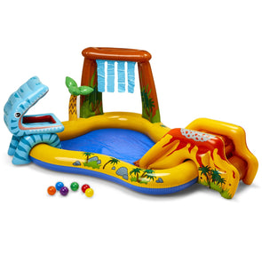 Intex Dinosaur Play Centre Inflatable Pool with Palm Tree Sprayer and Waterfall