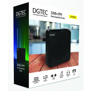 DGTEC DAB+/FM Rechargeable Radio LCD Display/Dual Alarm/20 Station Preset