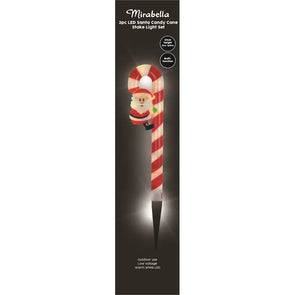 Mirabella 3 Piece 57cm Festive Solar LED Santa Candy Cane Stake Light Set