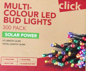 Click 300 LED Solar Bud Lights/Multi-Colour/Warm White - 300 Pack