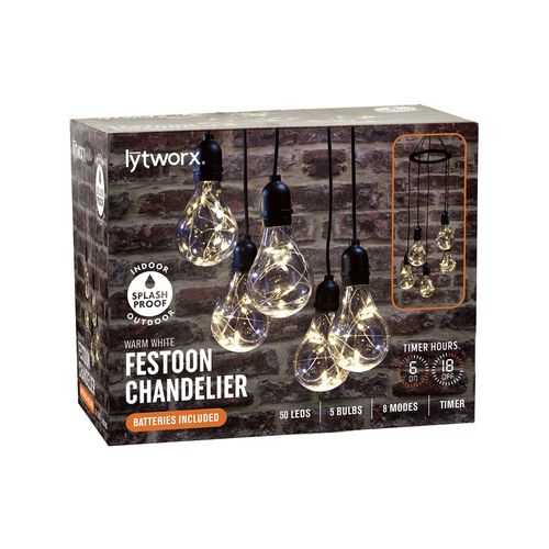 Lytworx Festoon Chandelier Battery Operated Party Light - 5 Pack