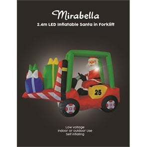 Mirabella 2.4M  Festive Inflatable Santa in Forklift with Presents