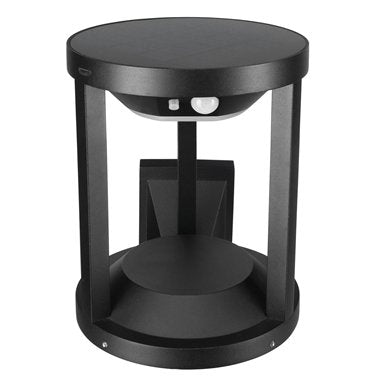 Brilliant Black Victor Exterior Solar Wall Light With Sensor / 3 Light Modes