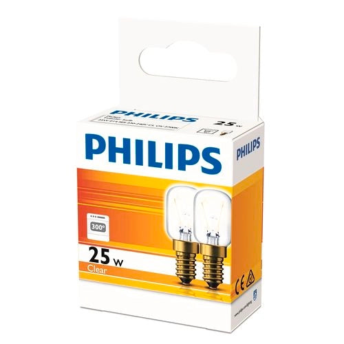 Philips Oven Globe 25W T25 Clear E14 - 2 pack