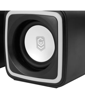 Gaming Cube Speakers with RGB - Black / Audio Boost for Ideal Gaming