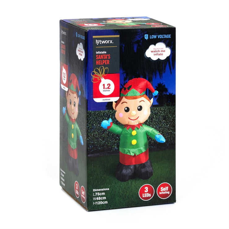 Lytworx 1.2m Inflatable Elf with 3 Super Bright LEDs