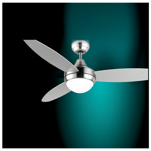 Arlec 1200mm 3 Blades Northera Chrome Ceiling Fan With Light