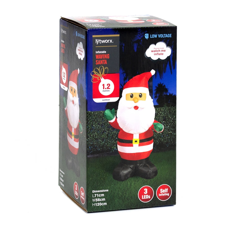Lytworx 1.2m Inflatable Santa 3 Super Bright LEDs