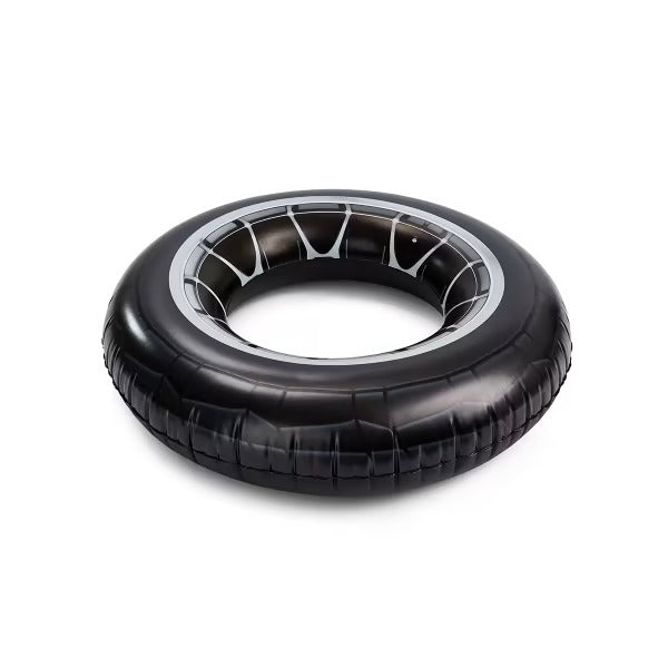 Inflatable Mud Master Swim Ring - White & Black/ Suitable for Ages 6+ Years