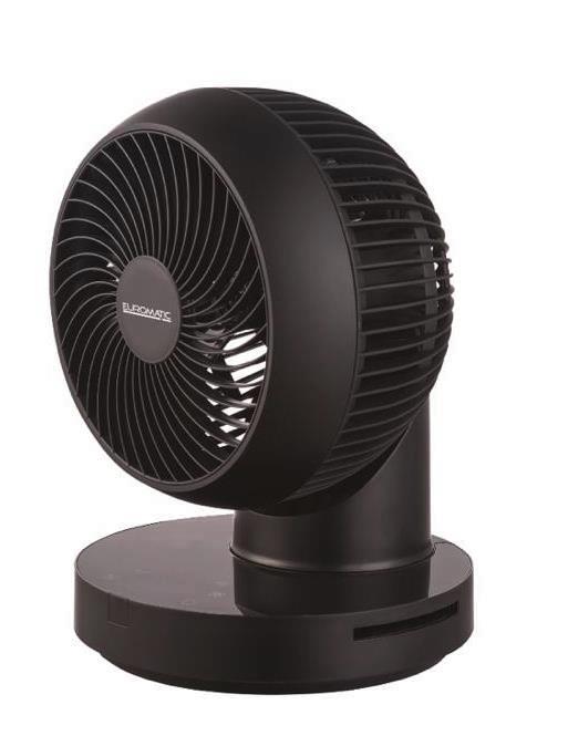 Euromatic Black Air Circulator Table Fan / 4 Speed Setting/ Digital Display