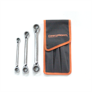 Craftright 3 Piece 4 In 1 Reverse Combination Wrench Set / Silver