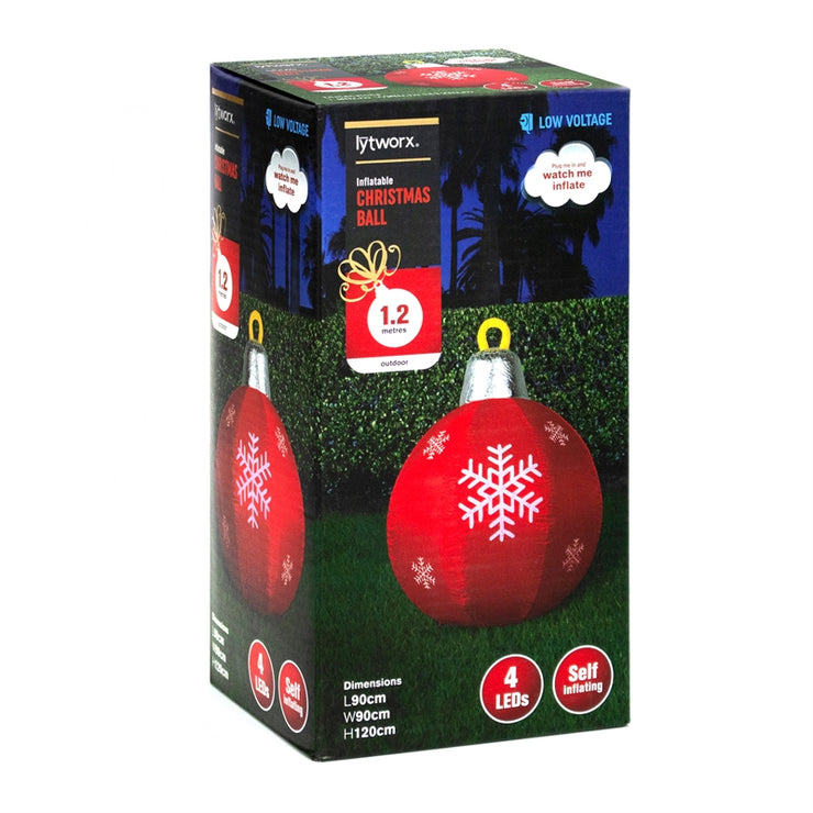 Lytworx 1.2m Red/Green Inflatable Christmas Ball