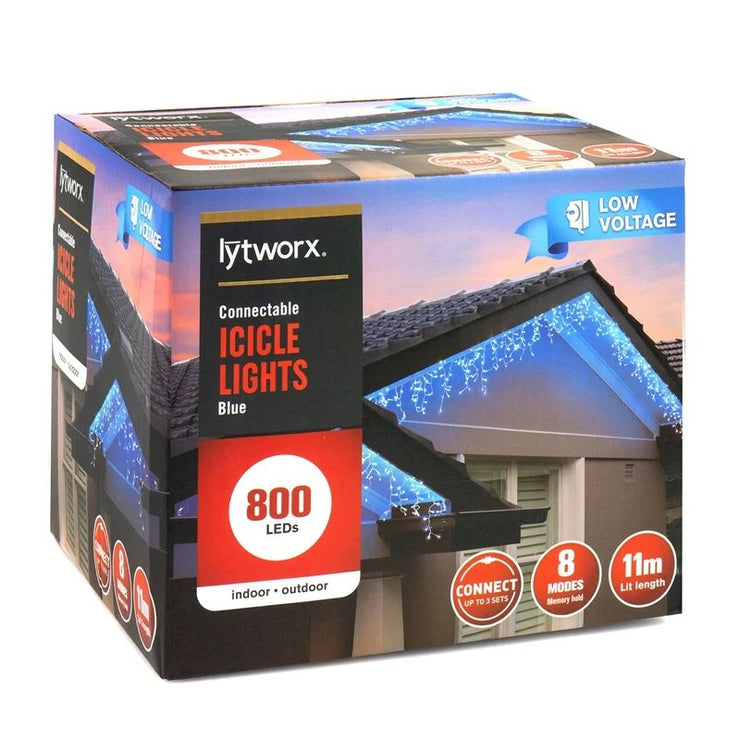 Lytworx 11m 800 LED Blue Connectable Icicle Lights