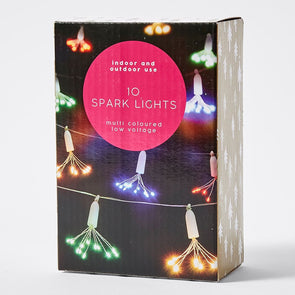 Christmas 10 Copper Finish /  Multi- Coloured Spark Lights