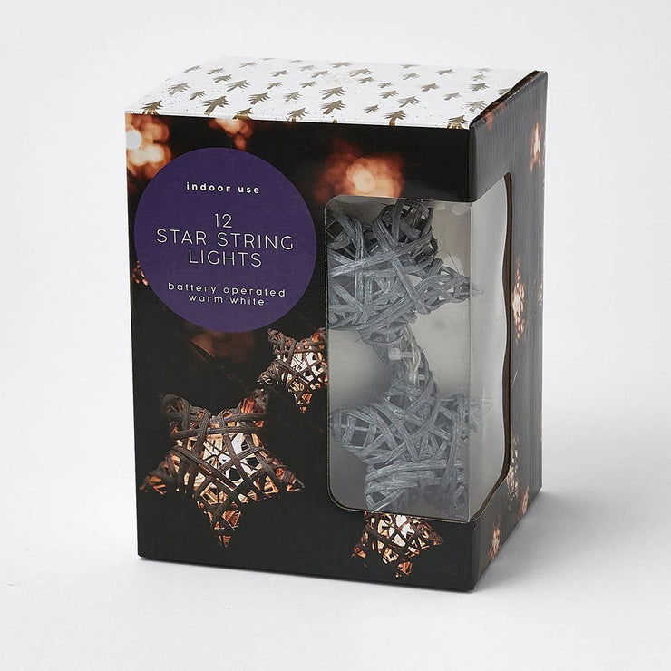 Battery Operated 3.6m 12 Stars String Lights Warm White / Suitable for Indoor Use
