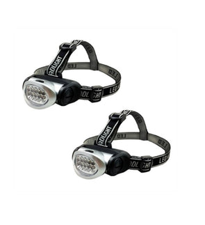 Eiger 10 LED Headlight Torch - 2 Pack / Silver & Black