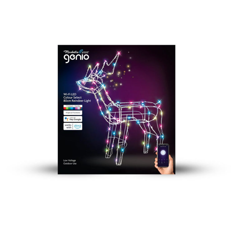 Mirabella Genio Smart Home Wi-Fi LED Colour Select 80cm Reindeer Light