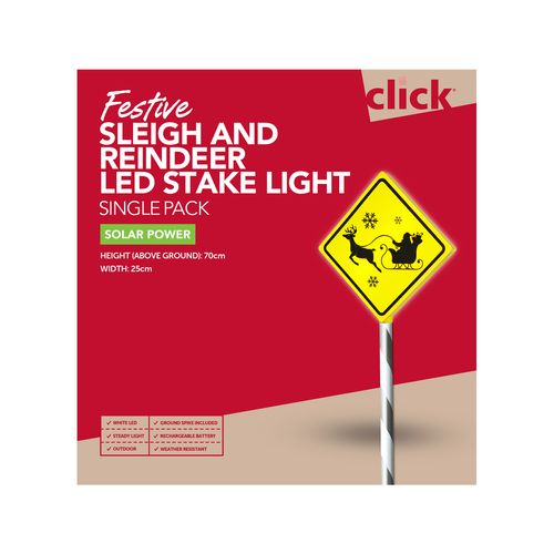 click Solar 70cm Sleigh & Reindeer LED Garden Light