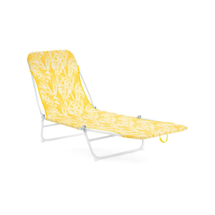 Yellow Stripe Folding Sun Lounge/ Size 55cm x 1.82m x 24cm/Strong Steel Frame