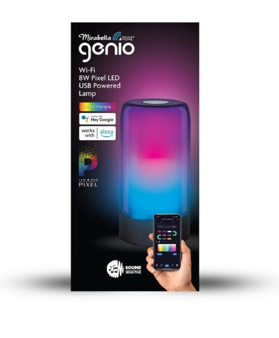 Mirabella 8W Genio Wi-Fi Pixel Colour Changing LED Ambient Lamp