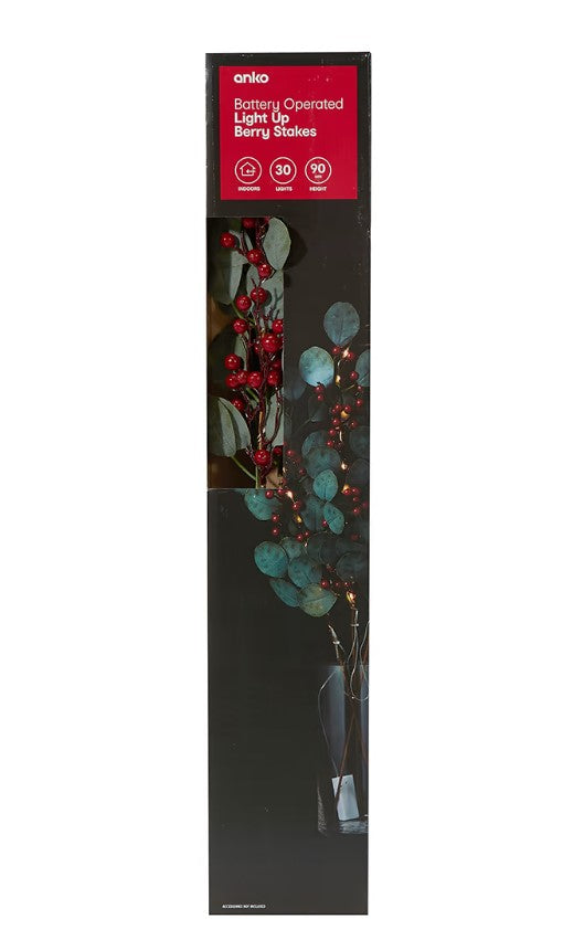 Battery Operated Light Up Berry Stakes - Assorted* / 20 Warm White LEDs