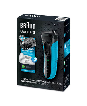 Braun Series 3 ProSkin 3010s Rechargeable Wet&Dry Electric Shaver - Blue