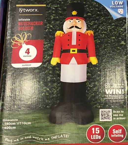 Lytworx 4m Low Voltage 15 LED Festive Inflatable Soldier Nutcracker