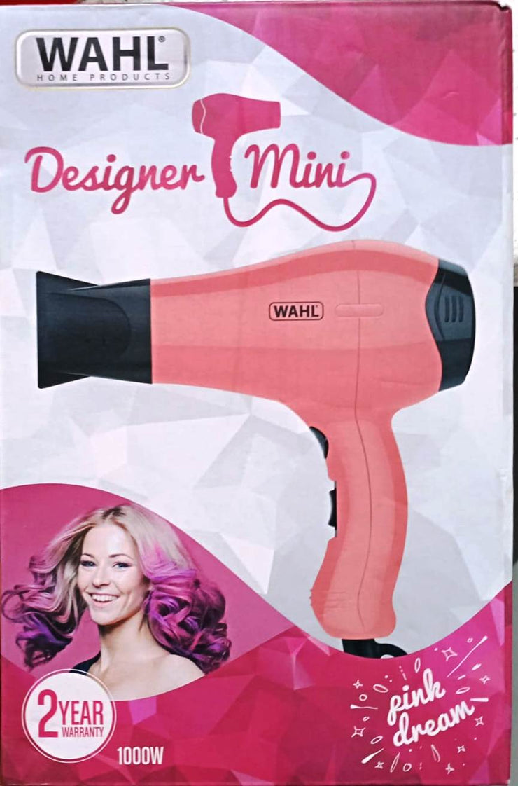 Wahl Mini Designer 1000W Hair Dryer ZX850PK- Pink /2 Speed/Heat Setting