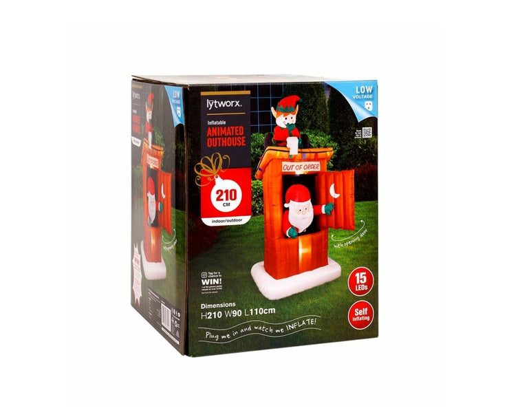 Lytworx 2.1m Low Voltage Inflatable Animated Outhouse/Indoor or Outdoor