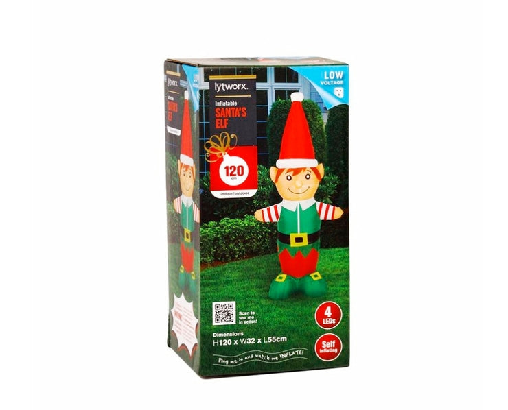 Lytworx 120cm Inflatable Santa's Elf/ Suitable for Indoor or Outdoor