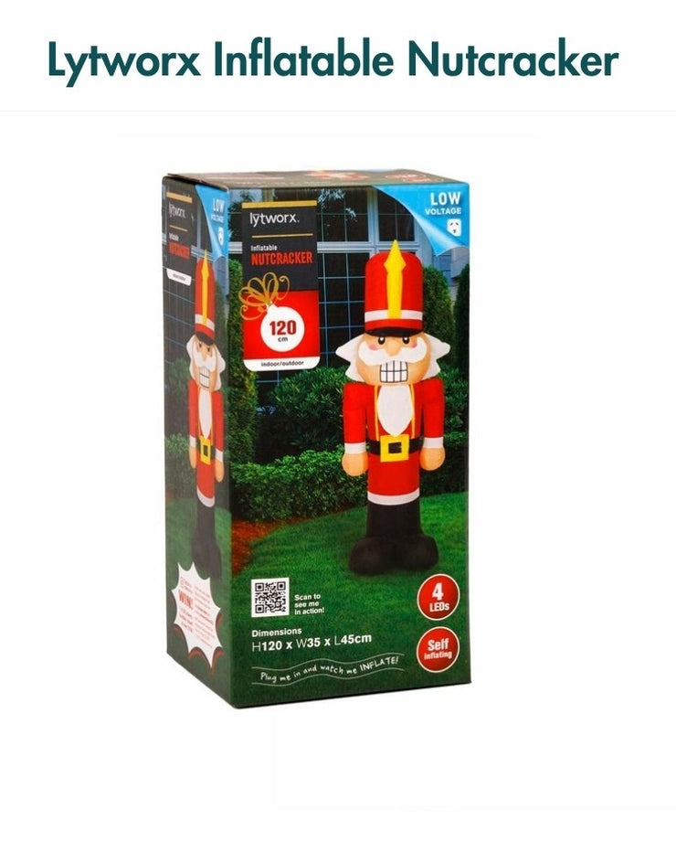 Lytworx 1.2m Low Voltage Festive Inflatable Nutcracker/Suitable for indoor & outdoor