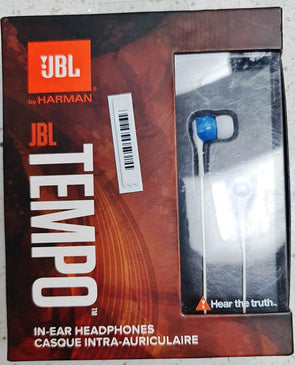 JBL Tempo In-the-ear Blue & White J01U Headphone - TEMPOJ01BW