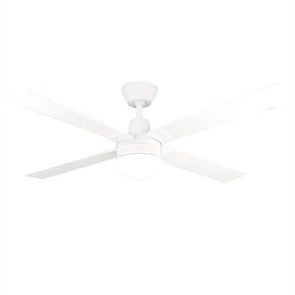 Arlec 120cm White 4 Blade AC Ceiling Fan With Light & LCD Remote