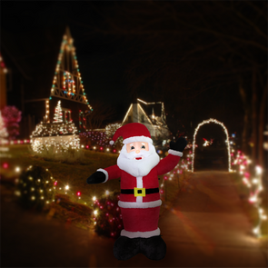 Click 2.1m Festive Furry Light Up Inflatable Santa