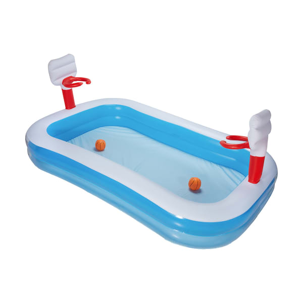 Basketball Inflatable Play Pool - Blue & White/ Suitable for 3+ Years