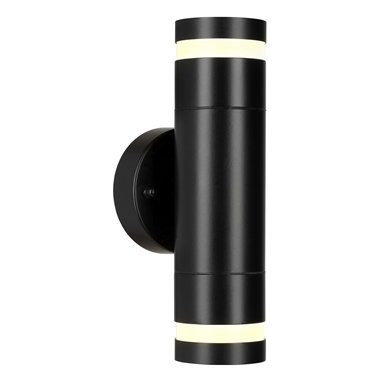 Brilliant Black Cowell Smart Wi-Fi Up / Down Wall Light- Weather Resistant