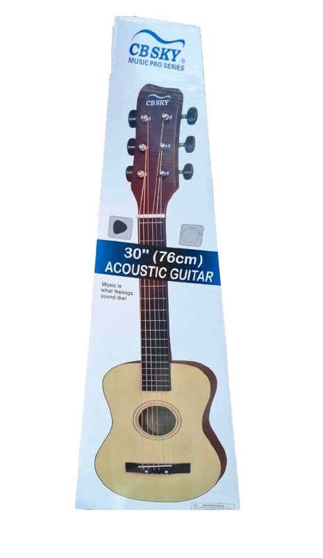 76cm Acoustic Guitar - Natural Colour / Suitable for Ages 6+ Years