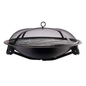 Spinifex Round Portable 55cm Fire Pit Set with BBQ Grill & Charcoal Mesh