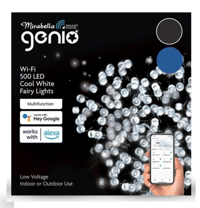 Mirabella Genio Low Voltage Christmas Wi-Fi 500 LED String Lights - Cool White - TheITmart