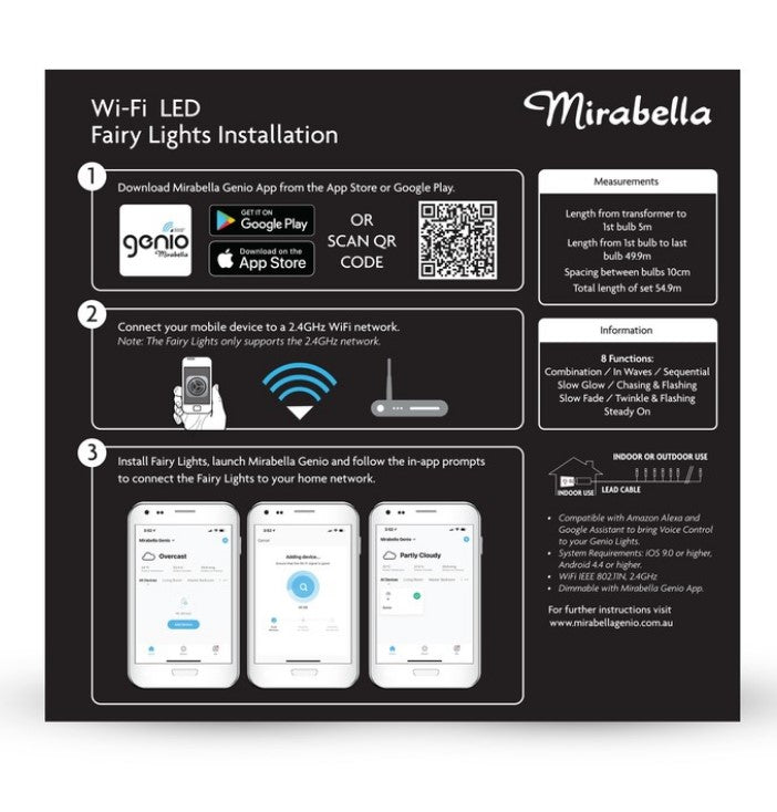 Mirabella Genio Christmas Low Voltage Wi-Fi 500 LED String Lights - Multicoloured