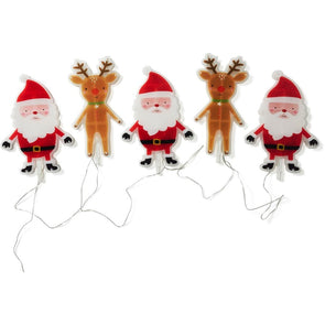 Mirabella Christmas Solar Powered LED Santa & Reindeer Stake Lights - Set of 5