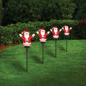 Lytworx 40cm Warm White Solar Santa Stake Lights - 4 Pack