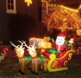 Arlec Festive Inflatable Low V 2.1M Santa Reindeer & Sleigh - TheITmart