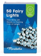 Mirabella Christmas Solar Powered 50 LED String Lights - Cool White - TheITmart