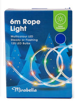Mirabella Christmas 120 LED Solar Powered 6m LED Rope Light - Multicolor - TheITmart