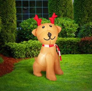Lytworx 1.2m Festive 4 LED Inflatable Dog/Low Voltage/Indoor or Outdoor