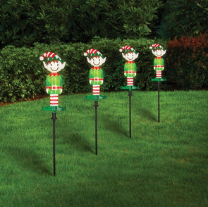 Lytworx 40cm Warm White Solar Elf Stake Lights - 4 Pack