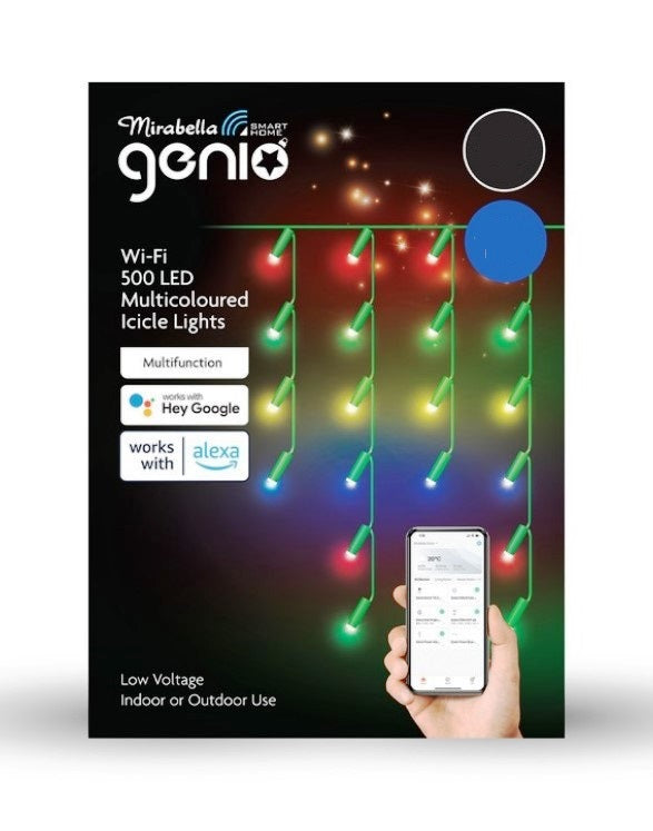 Mirabella Genio Christmas Low Voltage Wi-Fi 500 LED Icicle Lights - Multicoloured