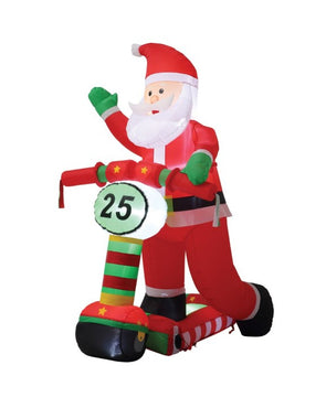 Mirabella 1.5m Santa on Scooter LED Inflatable/Low Voltage/Indoor or Outdoor