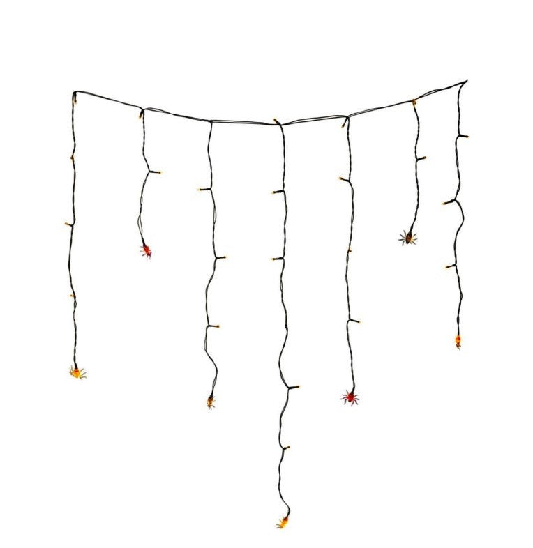 Mirabella 2.4m Warm White 87 LED Halloween Spider Icicle Lights
